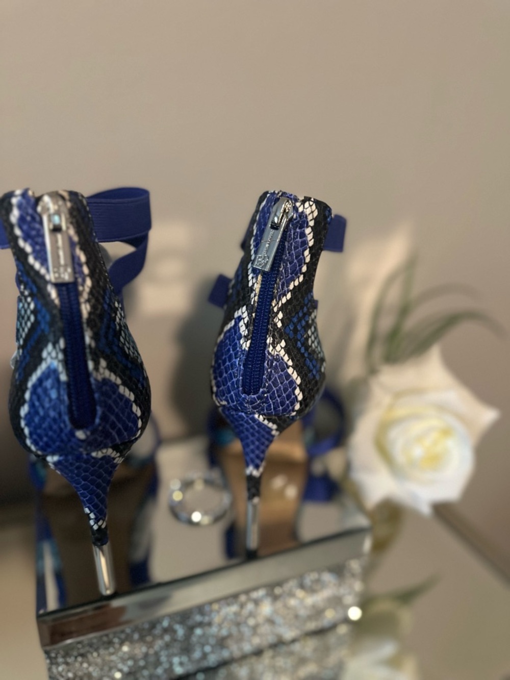 Jessica Simpson Electric Blue Strappy High Heel Sandals - Picture 3 of 4